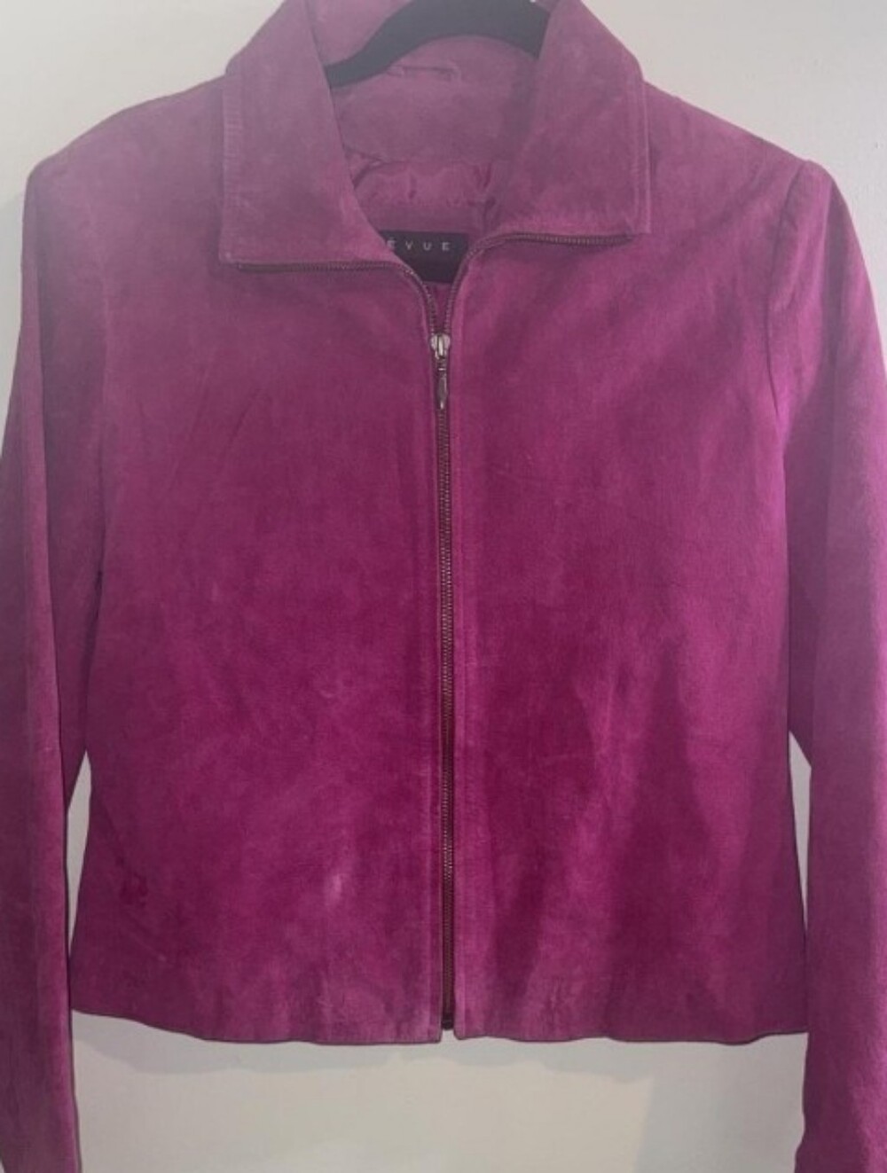 Christopher & Banks Magenta Suede Zip Jacket Med.